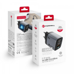 Laadija Forcell F-Energy GaN III 2 x USB-C + USB-A QC4.0 3,45A PD 70W SAM SFC2.0 ekraaniga LCD VT-37 hall