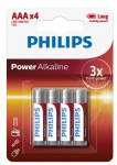 PHILIPS Baterries Power Alkaline AAA 4tk blister