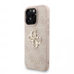 GUESS PU 4G Metallist Logo Rihm Kate iPhone'i 16 Pro Max jaoks / Roosa
