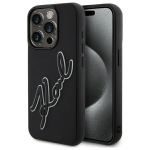 KARL LAGERFELD iPhone'i 15 Pro kest KLHCP15L3DRKSDLK (3D kummist signatuur) must
