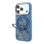 GUESS PU 4G Ring Stand MagSafe mmekas iPhone 18 Pro' jaoks, sinine