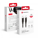 USB-C kaabel USB-C Forcell F-Energy QC4.0 PD 5A 100W E-mrgistusega / 4K / Thunderbolt / 20 Gbit/s 1 m C391 must