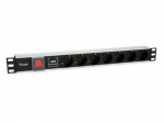 Equip 19" CEE7/7 90 Steckdosenleiste + 7x Schuko + Vti Alu.