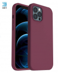Riff Slim AND amp; Soft Silikoonist Pehme Tagakaas Apple iPhone 15 Pro Max jaoks Bordo