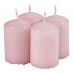 Homea Pillar candles pink 4pcs 6x4x4cm