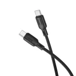 Borofone BX113 Lenny andmelekut ja laadimiskaabel | USB-C kuni USB-C | PD | 60W | 2m | must