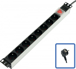 Lanview POWER STRIP 19"" - 8 WAY - FULL ALUMINIUM WITH ON/OFF S