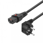MicroConnect Powercord Schuko CEE 7/7 male (angled) - C13 IEC Lock black