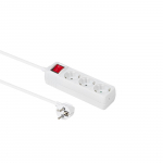 MicroConnect 3-way Schuko Socket 1,5M White With ON/OFF Switch,