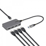 StarTech.com 4-port USB-A jaotur, 5 Gbps, vooluta toitega, USB-A kuni 4x USB-A jaotur USB-C lisatoite sisendiga, 1 jala/30 cm pikkune henduskaabel, kaasaskantav tlaua/mobiilse arvuti USB-jaotur