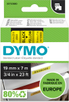DYMO D1 lint 19 mm, must kollasel, 7 m (S0720880)