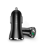 USAMS Laadija. sam. 2xUSB 2,4A kiirkargistus Qualcomm 3.0 must 24C28C01 (US-CC028)