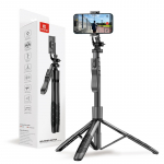 CRONG Aluminium Selfie Stick Bluetooth Tripod, Black