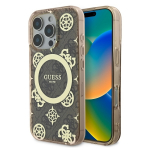 GUESS GUHMP16LH4PYEEW iPhone 16 Pro 6.3" brzowy/pruun hardcase IML Peony On 4G taustal MagSafe