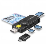 AXAGON CRE-SMP2A Compact Travel USB-A + USB-C contact Smart/ID card and SD/microSD/SIM Card Reader