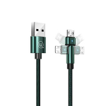 USAMS U60 2A microUSB roheline/roheline 1m punutud keeratav kaabel SJ478USB02 (US-SJ478)