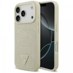 GUESS iPhone'i 17 Pro kest, hildub MagSafe'iga GUHMP17LPCRTHCD (PU Croco kolmnurgalogo), kuldne
