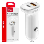 Amio -03875 auto laadija | 20W | USB-A, USB-C