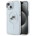 Karl Lagerfeld KLHMP14SHLSKCH iPhone 14 6.1" biay/white hardcase IML Metal Karl AND Choupette Head MagSafe