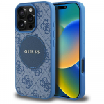 GUESS Etui 4G Circle Classic Logo MagSafe do iPhone 16 Pro Max niebieski