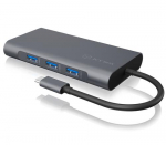 ICY BOX IB-DK4040-CPD Juhtmega USB 3.2 Gen 1 (3.1 Gen 1) Type-C, Antratsiit, Must