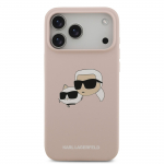 Karl Lagerfeld Vedelikust silikoonist kahekordsete peadega MagSafe mbris Apple iPhone'i 17 Pro Max jaoks