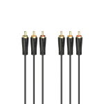 Hama 00205151 Audio/Video-kaabel, 3 RCA-pluggi - 3 RCA-pluggi, kuldplaatediga, 3m