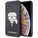 Karl Lagerfeld KLHCI65DLHBK iPhone XsMax tarny/must ikooniline glitter Karl`s Head