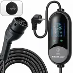 Qoltec Mobilne EV-elektrilauto laadija 2in1 Type 2 reguleerimisega | 3,5 kW | 230 V | SCHUKO 16A | LED | 5 m