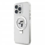 Karl Lagerfeld Ringstand Karl ja Choupette MagSafe kaanepolst iPhone'ile 16 Pro Max / valge