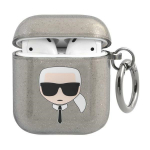 Karl Lagerfeld KLA2UKHGK AirPods 1/2 kate tarny/must Glitter Karl`s Head