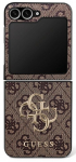GUESS leminekumbris SAMSUNG Z Flip7 GUHCZF74GMGBR (nahkvtuta 4G metalllogo) pruun