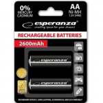 Esperanza EZA105 PRECHARGED HR6 2600MAH ALWAYSD READY BLISTER PACK 2PCS.