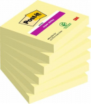 Post-It Super Sticky Notes 654-6SS-CY, kanariankollane, 76 mm x 76 mm, 90 lehte/komplekt, 6 komplekti/pakett, 100% PEFC, SGSCH-PEFC-COC-110078