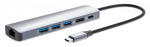 Manhattan USB-C Dock/Hub, Ports (x6): Ethernet, HDMI, USB-A (x3)