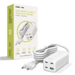MOBILE ORIGIN GaN 100W kompaktsel mitmepaliga laadijaga PW18, sisaldab 3x USB-C + USB-A