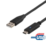 Deltaco USBC-1006 USB-kaabel USB 2.0 2 m USB A 0,48 Gbit/s Must