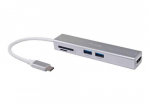 Equip USB-C-HDMI/2xUSB3.0/SD/TF 4K/ 30Hz 0.15m Alu.