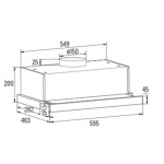 CATA | TFB-5160 BK | Telescopic | Energy efficiency class C | Width 59.5 cm | 300 m/h | Mechanical control | LED | Black