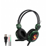 Kubite T-591 mngupea krvaklapid 40mm draiverid 1,8m kaabel 2x 3,5mm audio/mikrofon + USB, sjaline roheline