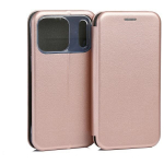 Beline Raamat Magnetiline mbris iPhone 17 Pro jaoks roosakas kuldne