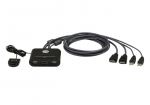 Aten 2-pordiline USB FHD HDMI-kaabel KVM-lliti CS22HF