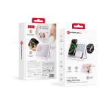 FORCELL F-ENERGY Mag Mirror 15W 3-in-1 juhtmeta laadija, hildub MagSafe'iga / Apple Watch / Samsung Watch / Airpodsidega, roosa