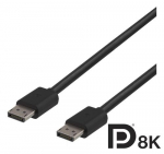 Deltaco DP8K-1020 DisplayPort kaabel 2 m must