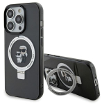 Karl Lagerfeld KLHMP15LHMRSKCK iPhone 15 Pro 6.1" tarny/must hardcase Ring Stand Karl AND Choupettte MagSafe