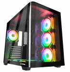 RAMPAGE Loopy Obudowa PC akwarium 7x wentylator ARGB Infinity HUB mustTranslation: Loopy Obudowa PC aquarium 7x fan ARGB Infinity HUB black