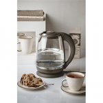 Adler | Kettle | AD 1286 | Standard | 2200 W | 2 L | Plastic/Glass | 360 rotational base | Grey/ transparent
