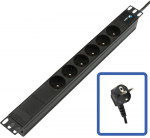 Lanview POWER STRIP 19"" - 6 WAYS - 1U - WITH LED POWER