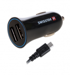 Swissten Autolaadija 12V - 24V / 1A + 2.1A ja Micro USB kaabel 1.5m