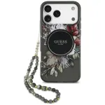 GUESS Case IML Flowers Pearl Strap MagSafe iPhone 18 Pro Max / 17 Pro Max jaoks must